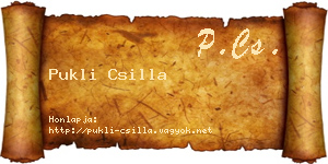Pukli Csilla névjegykártya